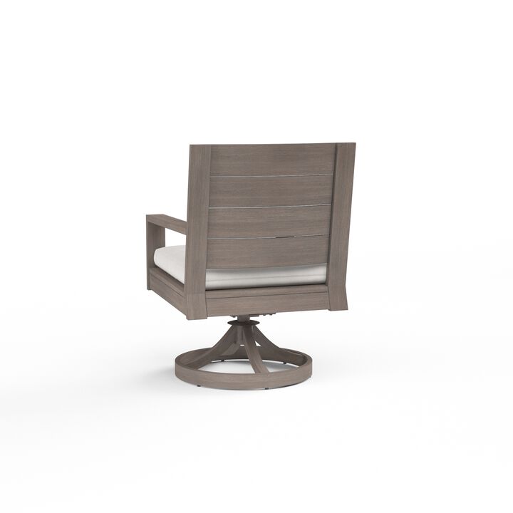 Laguna Swivel Dining Chair in Canvas Flax, No Welt