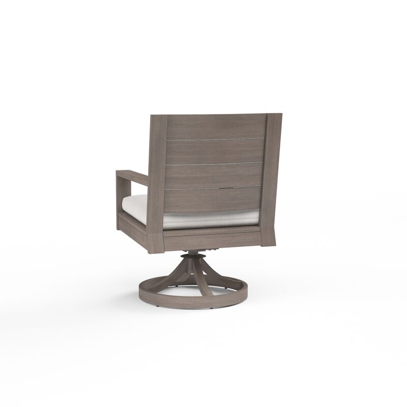 Laguna Swivel Dining Chair in Canvas Flax, No Welt