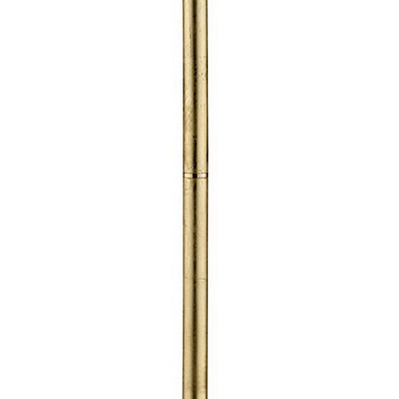 Floor Lamp with Hanging Crystal Accents, White and Gold-Benzara