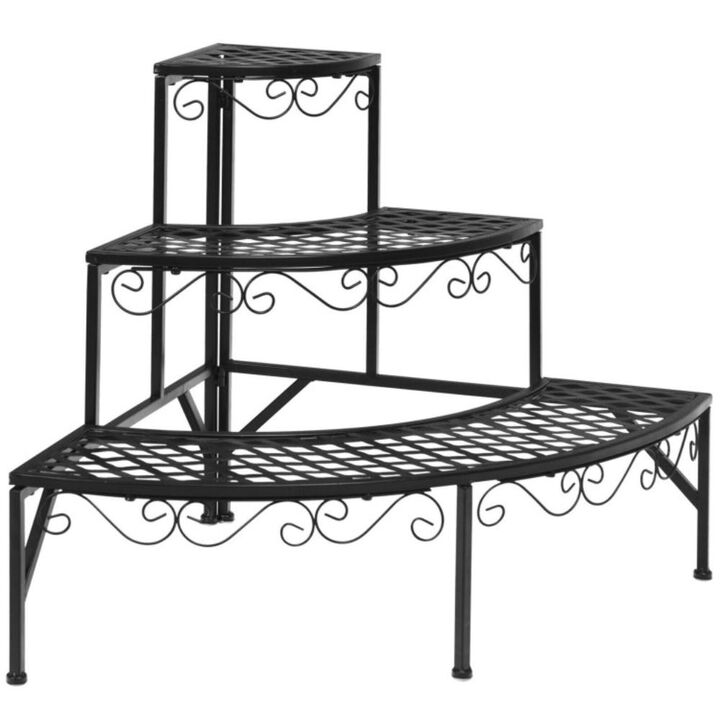 Hivvago 3 Tier Metal Corner Plant Display Rack