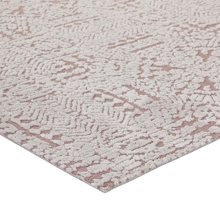 Javiera Contemporary Moroccan 8x10 Area Rug - Ivory and Cameo Rose
