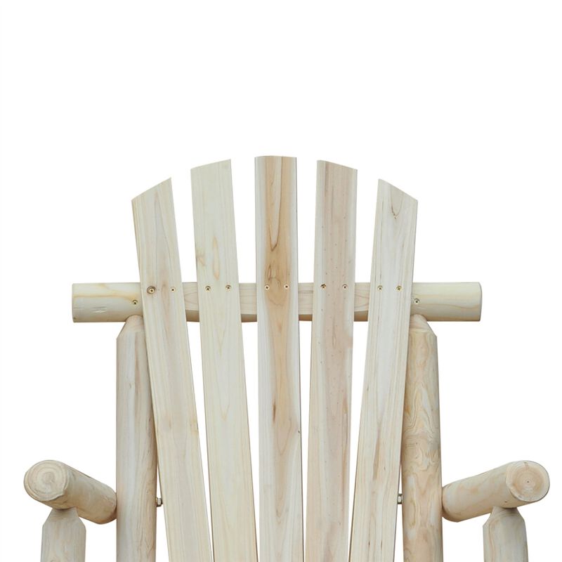 FarmHouse Classical Fir Wood Rocking Adirondack Chair - Set of 2