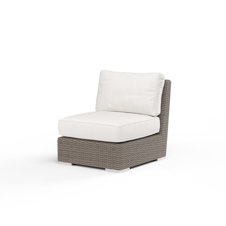 Coronado Armless Club Chair in Canvas Flax w/ Self Welt
