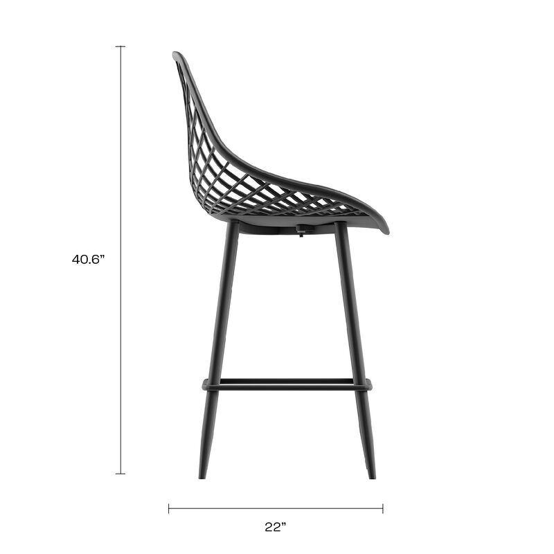KURV® OUTDOOR & INDOOR HIGH-BACK COUNTER STOOL (Set of 2)