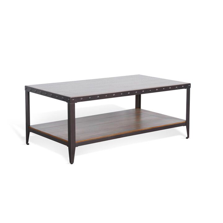 Sunny Designs San Diego Metal & Solid Wood Coffee Table in Brown