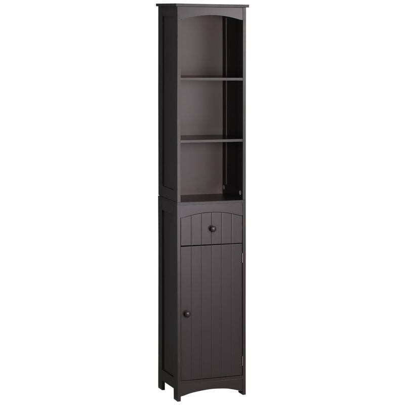 Tall Bathroom Cabinet Free Standing Bath Storage Organizer Linen Tower w/ Shelf