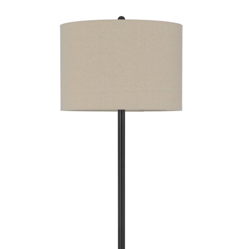 62 Inch Metal Floor Lamp, Tray, Dimmer,  2 USB Ports, Bronze-Benzara