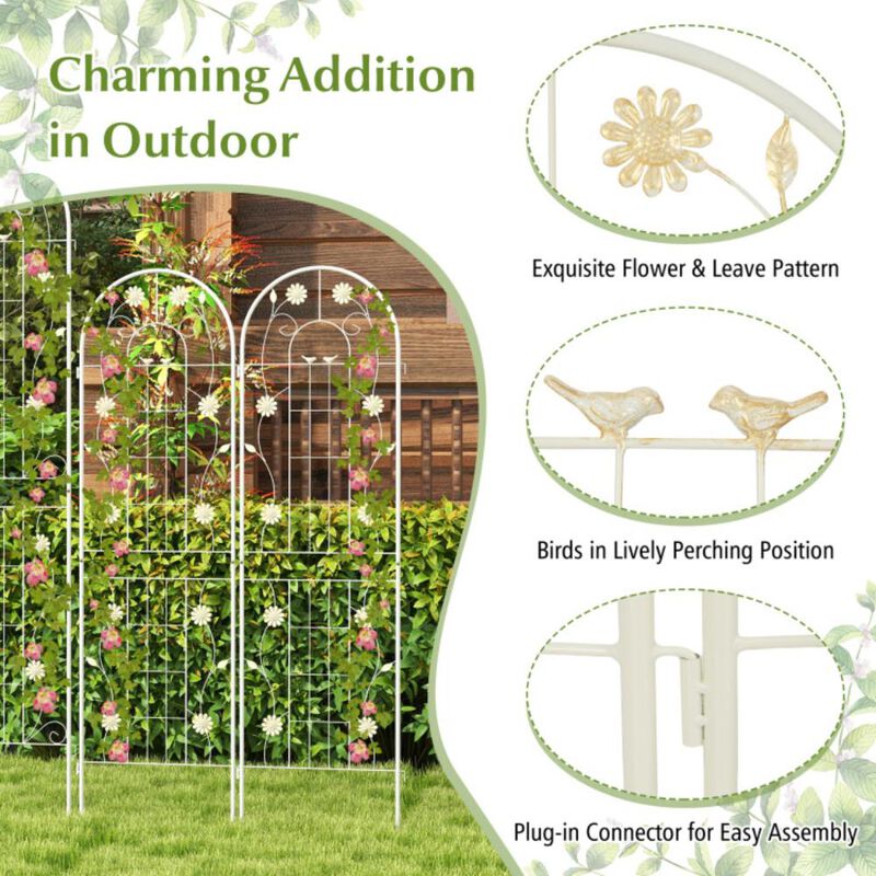 Hivvago 4 Pack 71 x 20 Inches Metal Garden Trellis for Climbing Plants