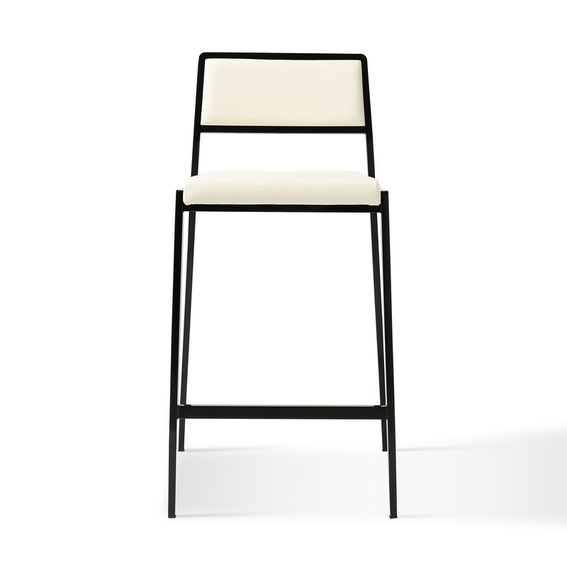 Gale Black Performance Vegan Leather Stackable Stool - Set of 2