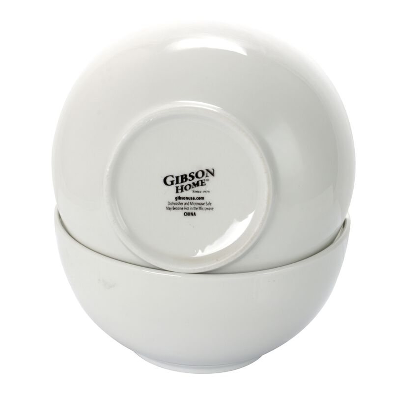 Gibson Home 2 Piece 7 Inch Ceramic All-Purpose Round Bowl Set in White