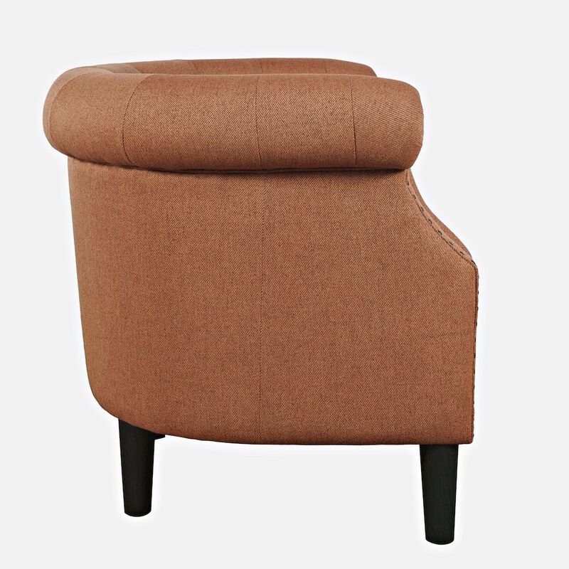Jofran Contemporary Upholstered Barrel Curved Back Accent Chair