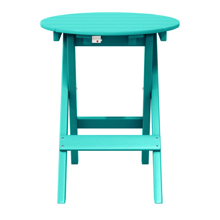 WestinTrends HDPE Outdoor 24.5 Inch Round Portable Folding Patio Dining Table