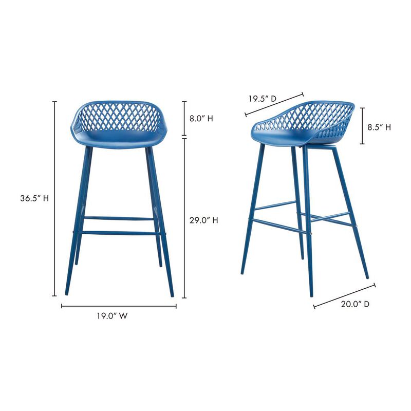 Moe’s Piazza Outdoor Barstool Blue - Set Of Two