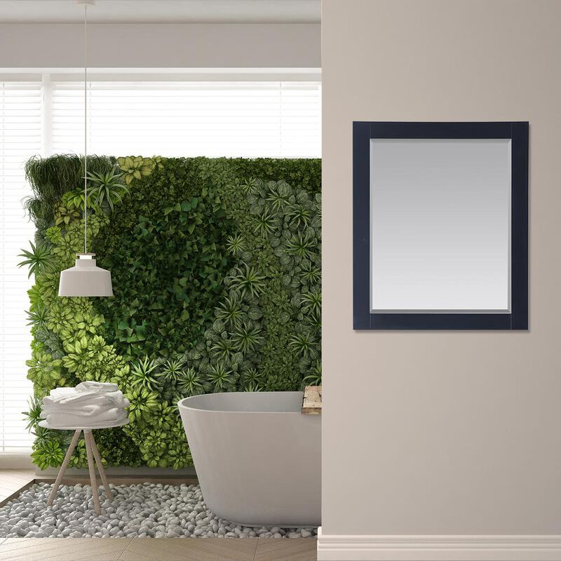 Altair 28 Rectangular Bathroom Wood Framed Wall Mirror in Classic Blue