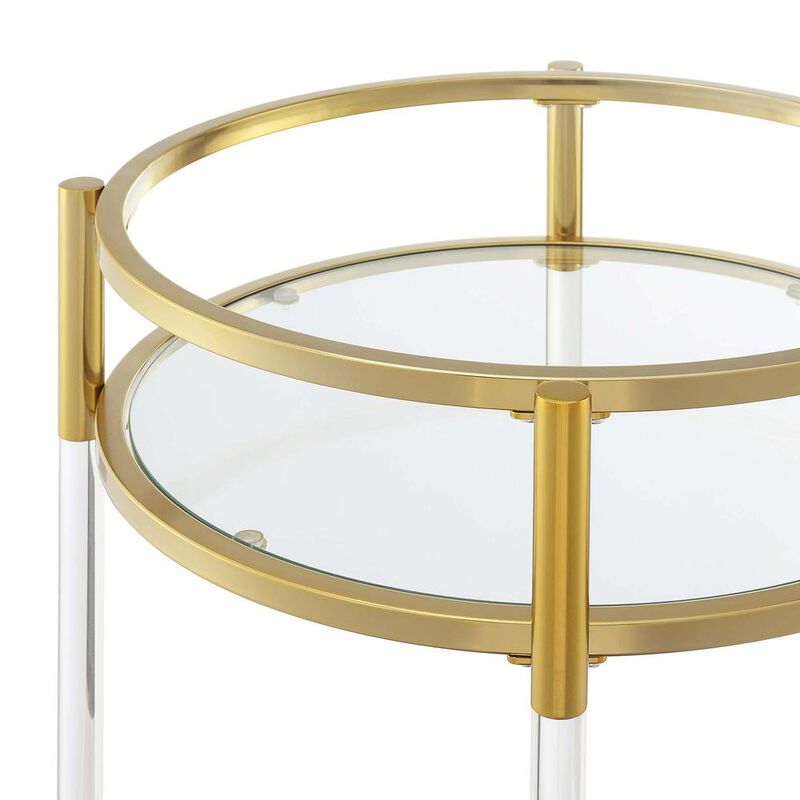 Convience Concept, Inc. Royal Crest 2 Tier Acrylic Round Glass Bar Cart