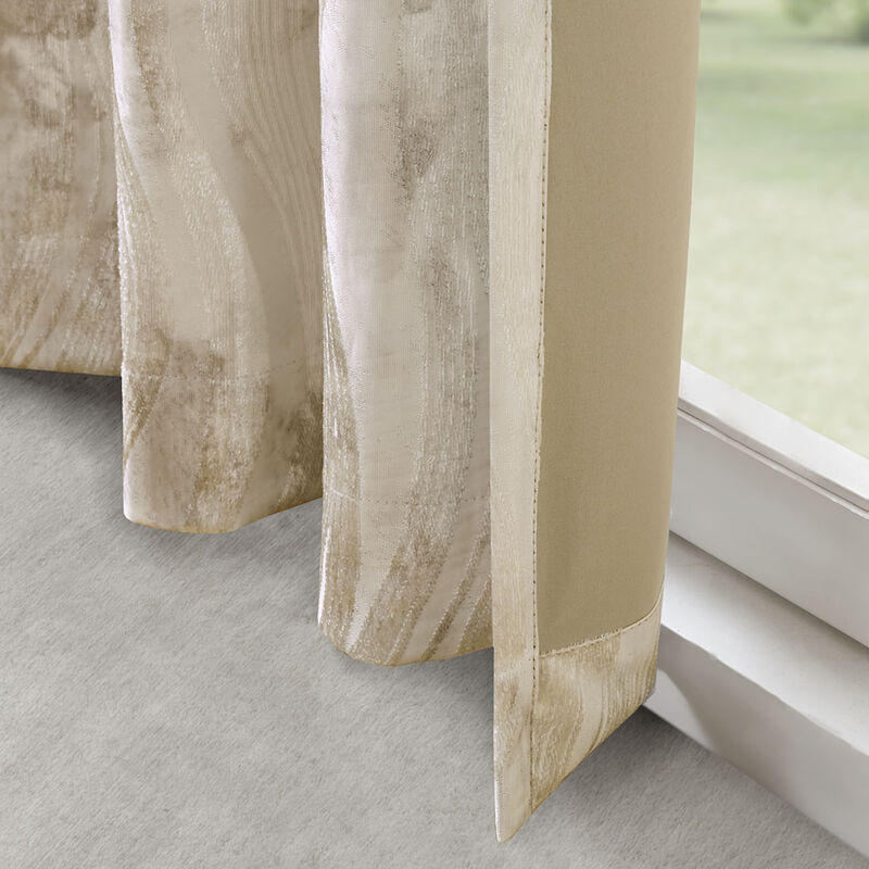 Gracie Mills Casimir Printed Jacquard Grommet Top Total Blackout Curtain Panel - 50x95"