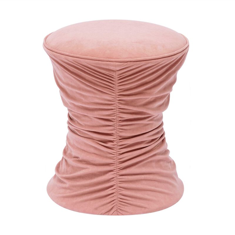 Bounce Dark Terracotta Ruched Velvet Adjustable Ottoman