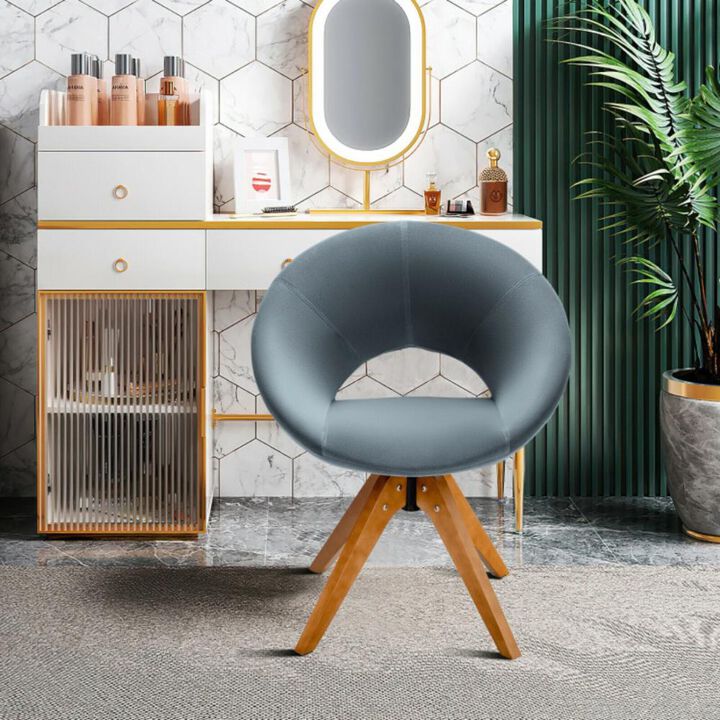 Hivvago Swivel Accent Chair with Oversized Upholstered Seat for Home Office