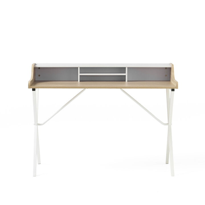 Modern Computer Desk with Storage and Durable Iron Legs