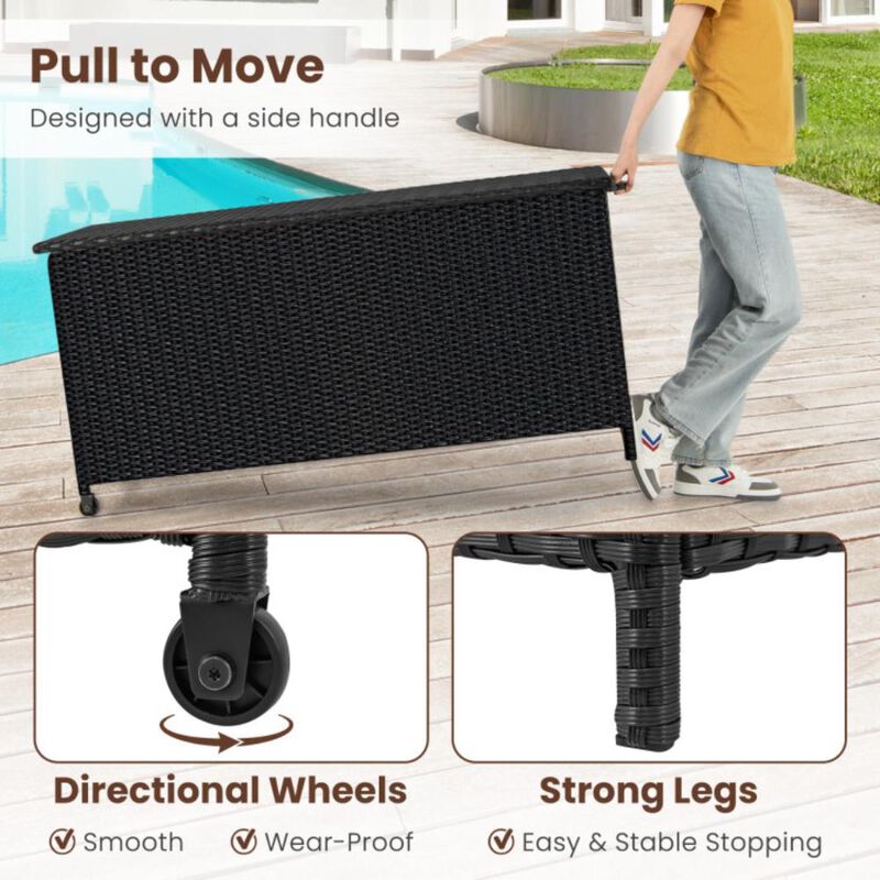 Hivvago Indoor Outdoor 85 Gallon Storage Container with Waterproof Liner and Universal Wheels