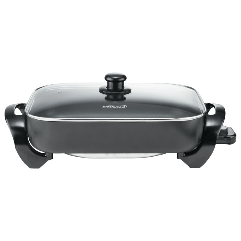 Brentwood 16 Inch Nonstick Electric Skillet with Glass Lid in Black