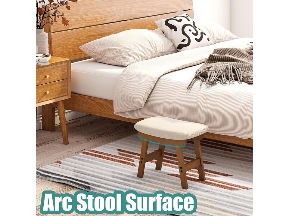 Viewcare Small Soft Footrest Ottoman with Wood Legs