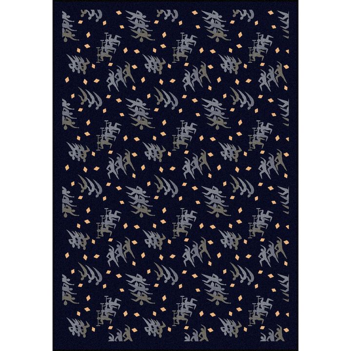 Joy Carpets Games People Play Fitness Zone 5'4 x 7'8 Area Rug in Color Navy