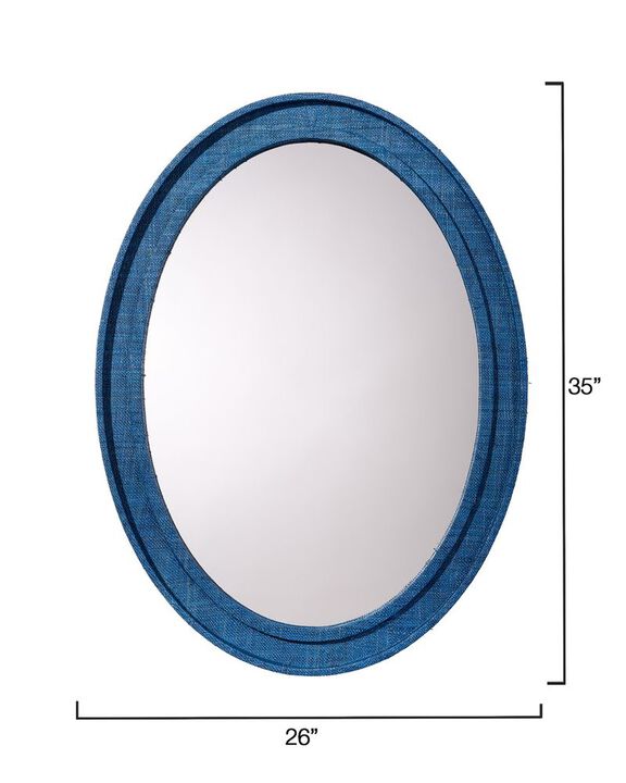 Valley Oval Mirror, Indigo
