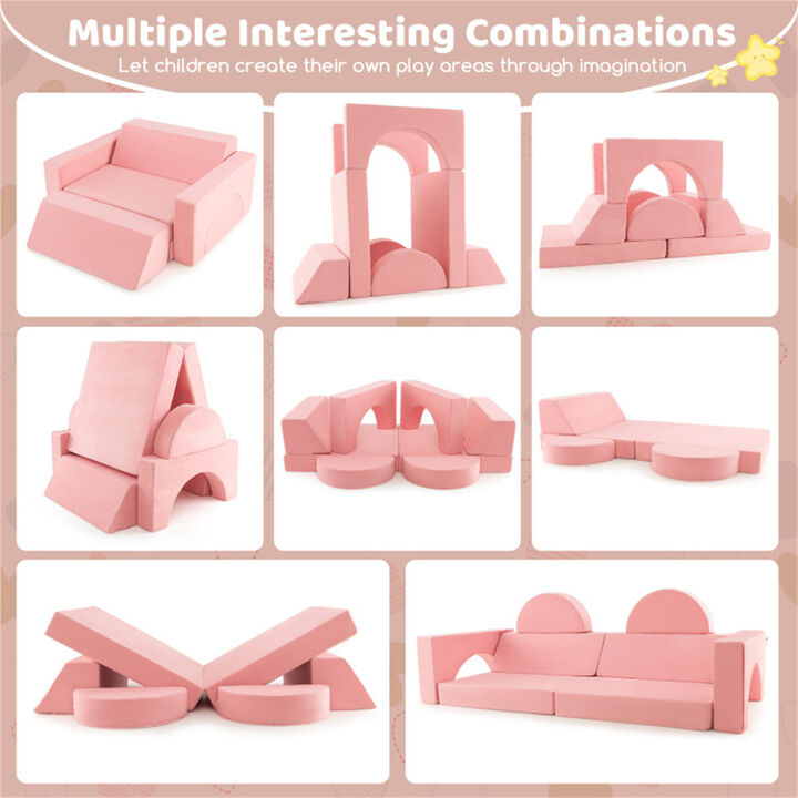 8-Piece Playroom Sofa Set, Comfortable Seating for Kids Playroom & Living Room