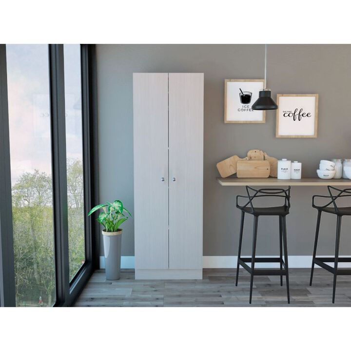 Buxton Rectangle 2-Door Storage Tall Cabinet Washed Oak