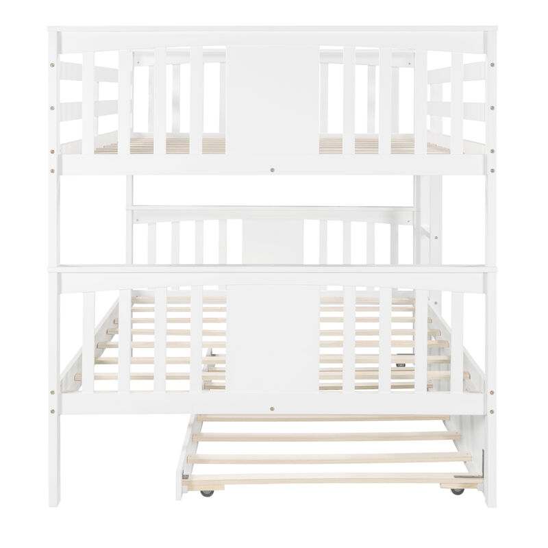 Full Over Full Bunk Bed With Twin Size Trundle And Ladder