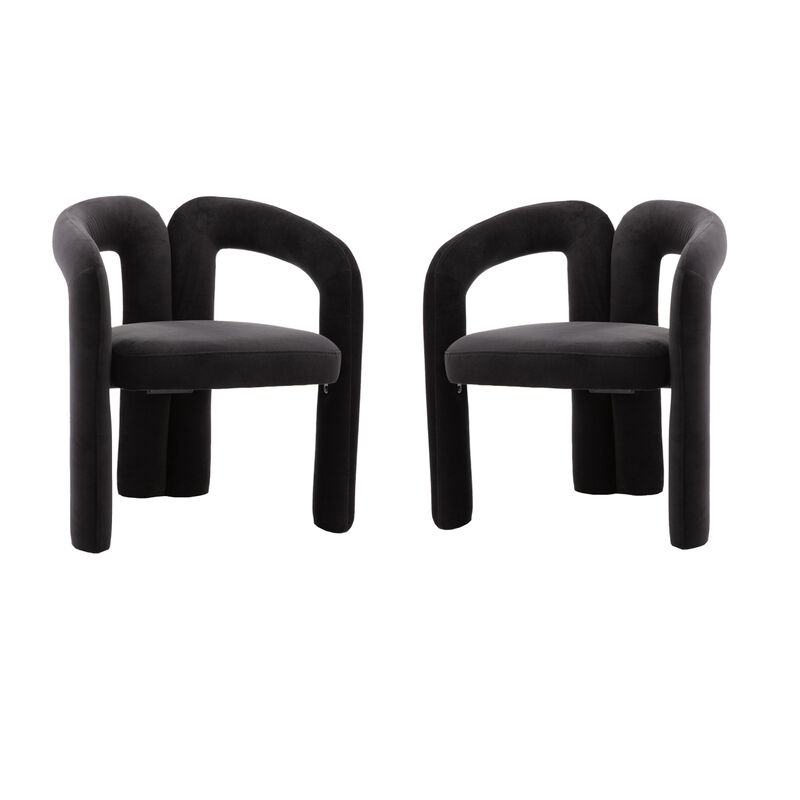 Modern Fabric Upholstered Dining Chairs (Set of 2)