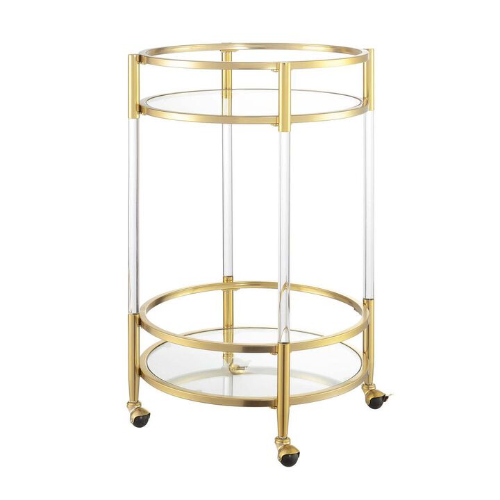Convience Concept, Inc. Royal Crest 2 Tier Acrylic Round Glass Bar Cart