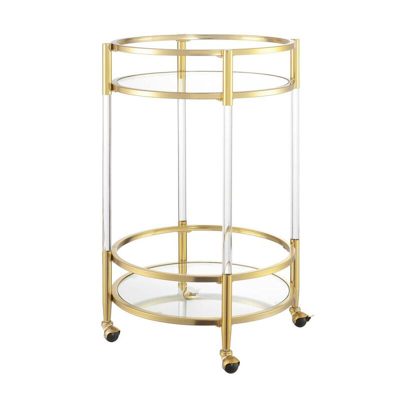 Convience Concept, Inc. Royal Crest 2 Tier Acrylic Round Glass Bar Cart