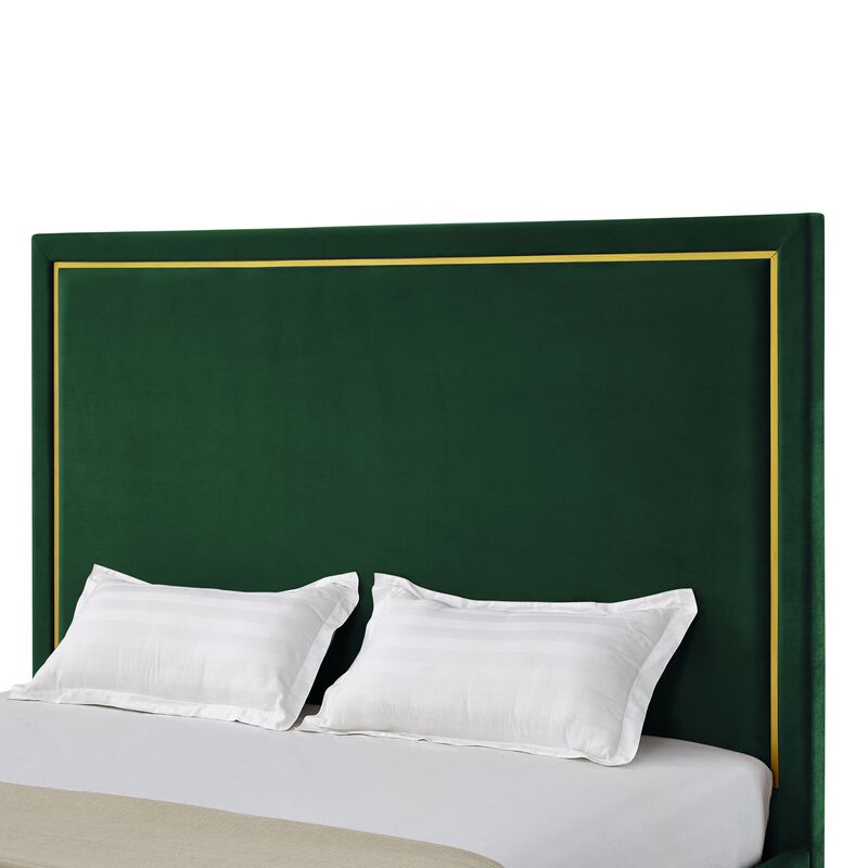 Inspired Home Emil Velvet Platform Bed