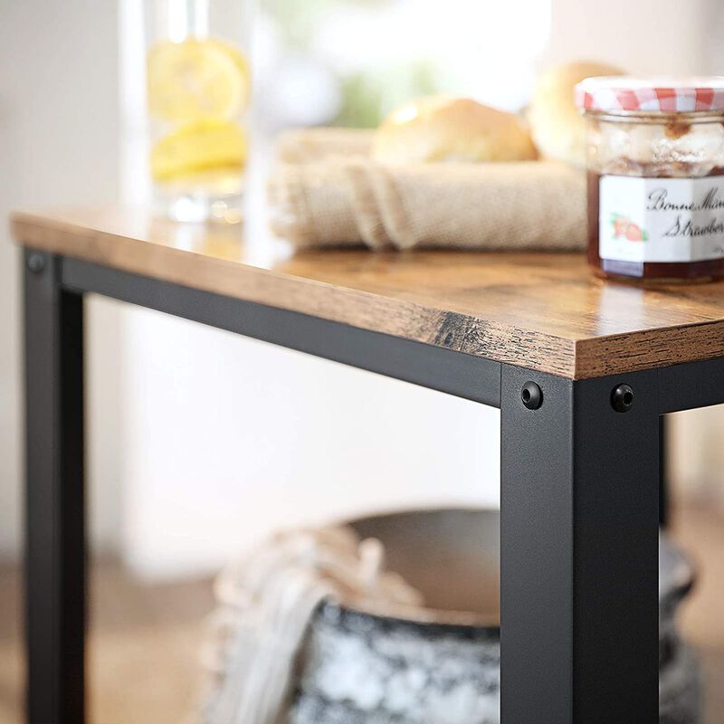 Industrial End Table – 2-Tier Side Table with Storage Shelf