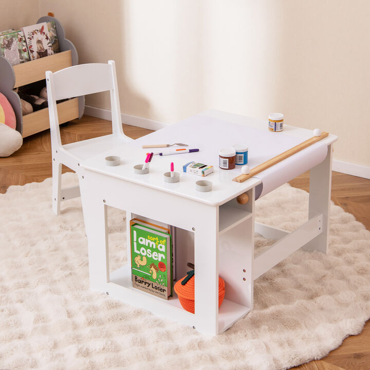 Kids Art Table and Chair Set Toddler Craft Drawing Desk