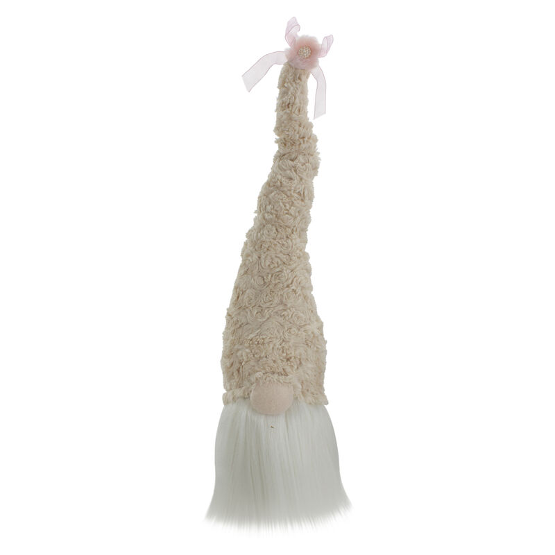 21.5" Pink and White Spring and Easter Gnome Head Table Top Decor