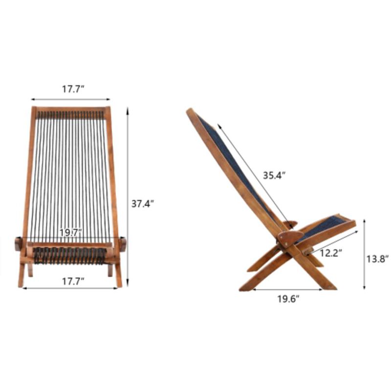 Easy Folding Roping Wood Chair For Indoor And Outdoor