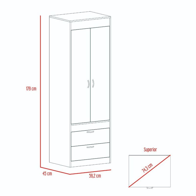 Armoire Tarento, Bedroom, Light Gray