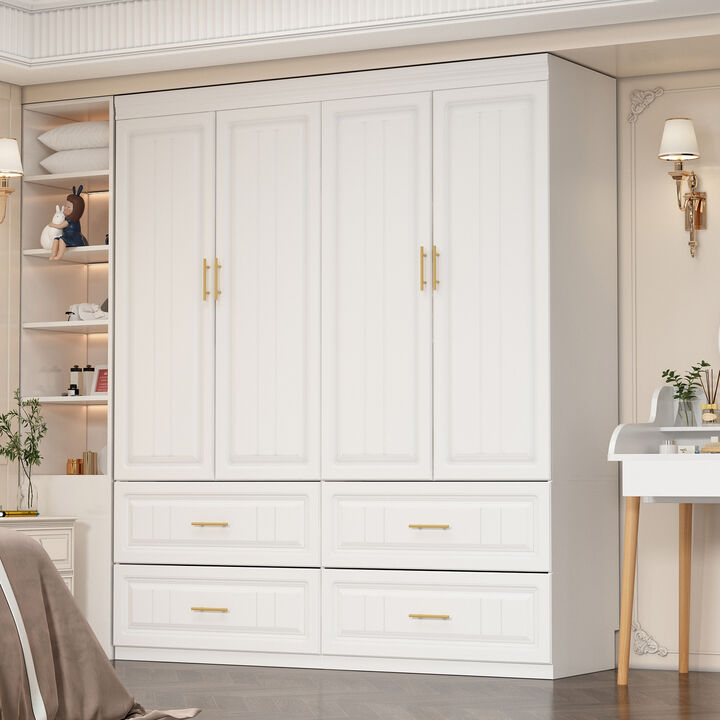 Modern 63in wide armoire in white