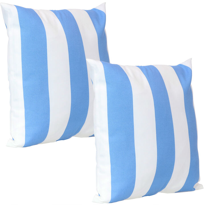 Sunnydaze Set of 2 17" Square Polyester Throw Pillow Covers