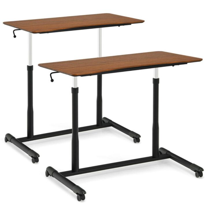 Hivvago Height Adjustable Computer Desk Sit to Stand Rolling Notebook Table