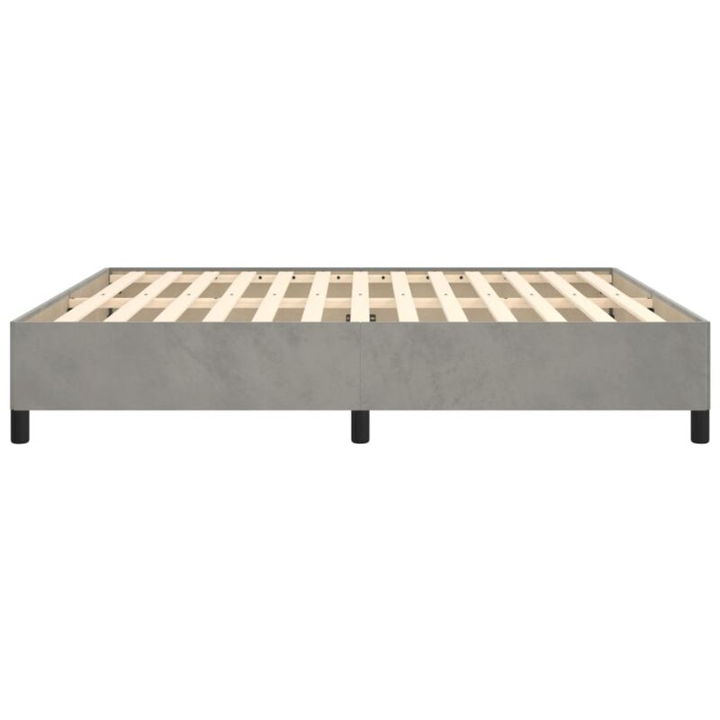 vidaXL Light Gray Velvet California King Bed Frame - Modern, Durable & Easy-to-Assemble - Enhances Sleep Quality
