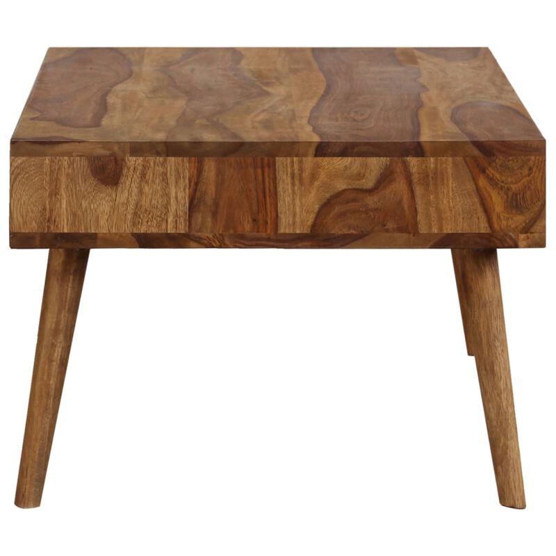 vidaXL Solid Sheesham Wood Coffee Table with Extra Storage Compartments, Elegant Design and Sturdy Wooden Legs, Scandinavian Style, Brown