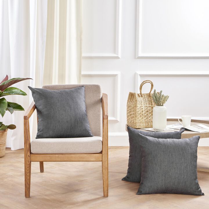 Solino Home Decorative Linen Pillow Cover 20 x 20 Inch - 100% European Flax Throw Pillow Case with Invisible Zipper | Montauk