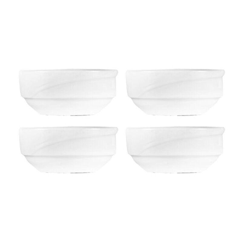 Porcelain X-tanbul dia.2.25" h:1" 1 oz. Round White Porcelain Bowl (Set of 4)