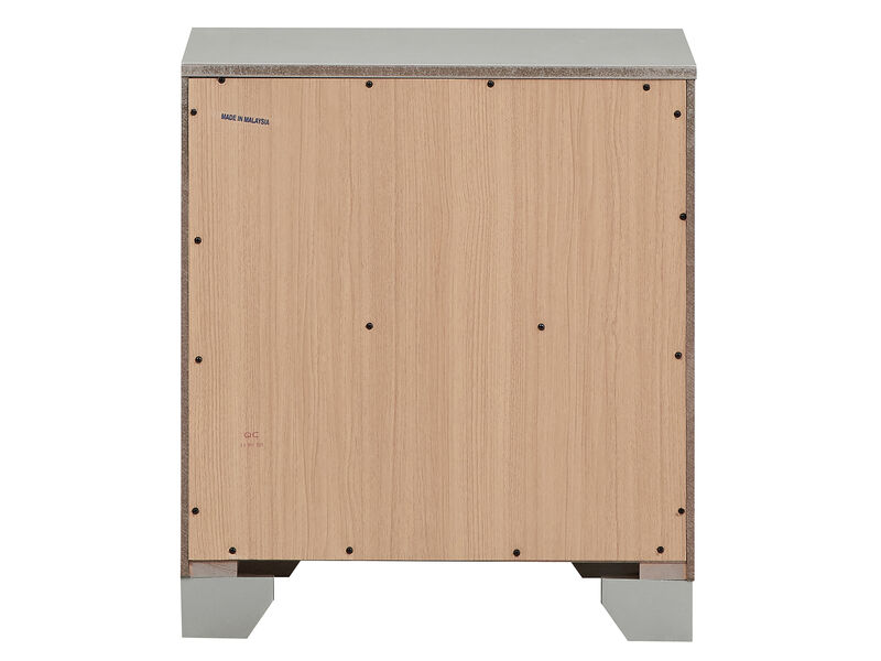 Madison 2-Drawer Silver Champagne Nightstand (26 in. H x 17 in. W x 23 in. D)