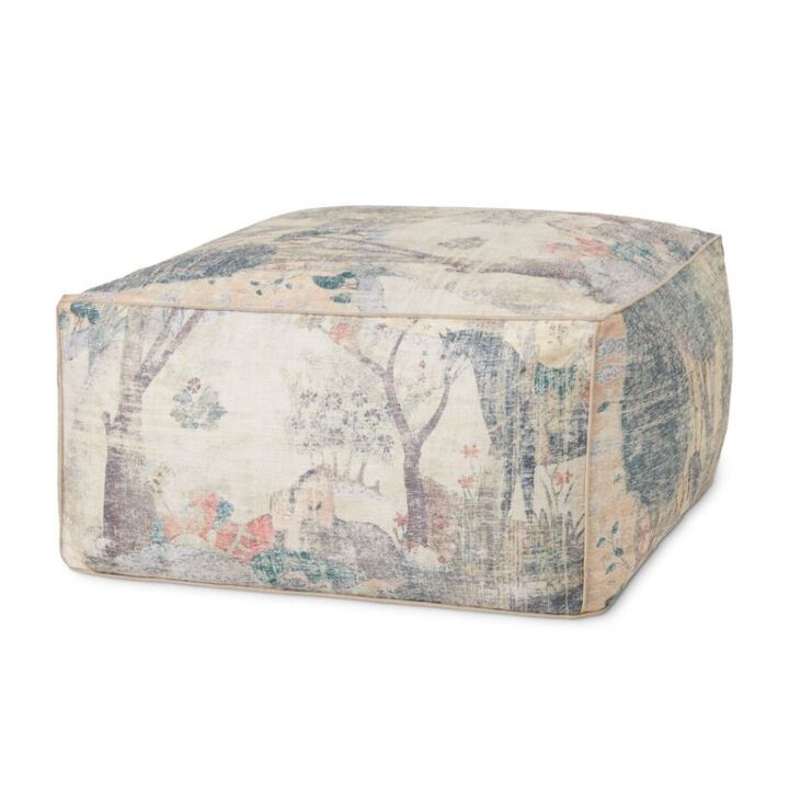 Poufs LPF0032 Blue / Multi 36"W x 36"D x 17"H