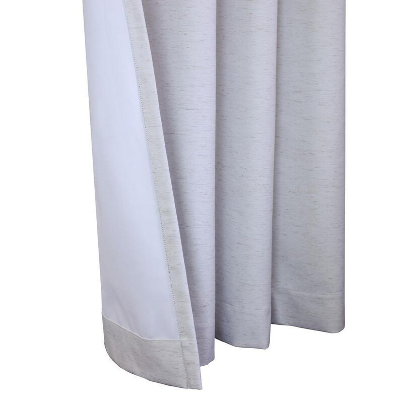 Thermaplus Ventura Blackout Grommet Curtain Panel Pair Frame Your Windows with Subtle Slub Textured Motif Each 78" x 84" White